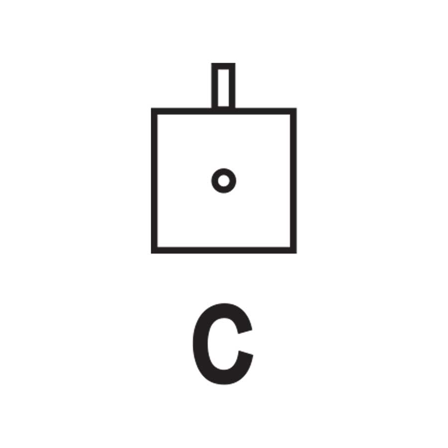 C) Flat Pad with center hole for tie stud